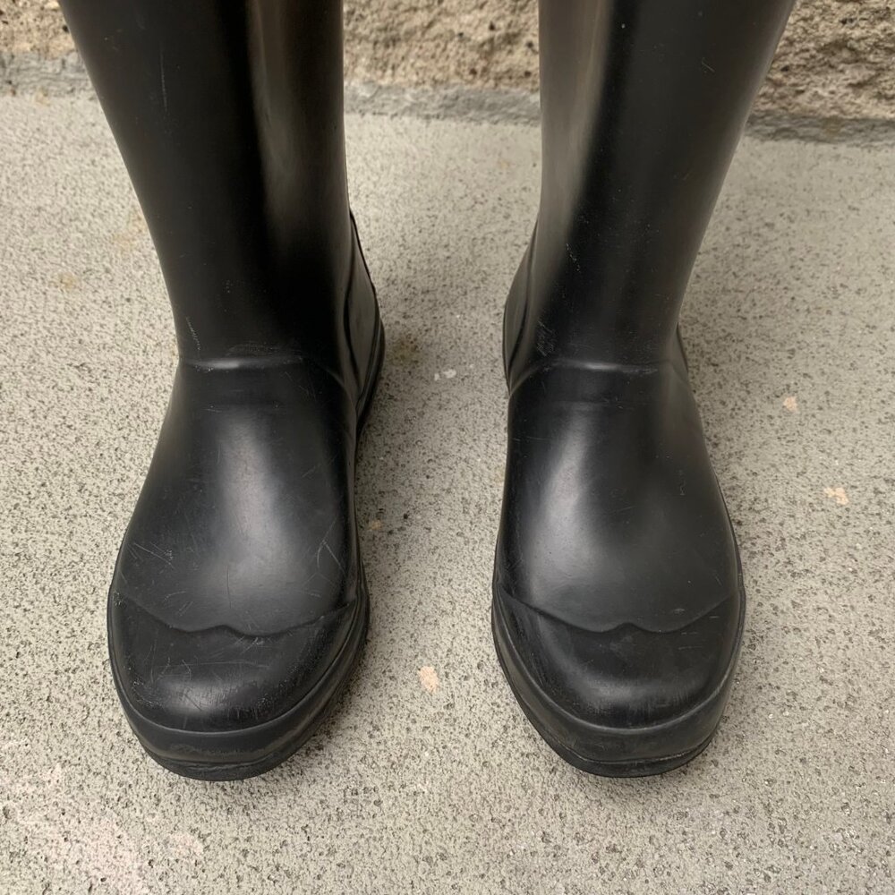 HUNTER Original Rain Boots US 2 EU 32 Big Kids Black High Gum Boot Rubber - Picture 14 of 15